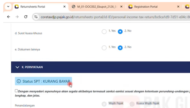 Cara Ubah Status SPT Kurang Bayar atau Lebih Bayar Jadi Nihil di Coretax
