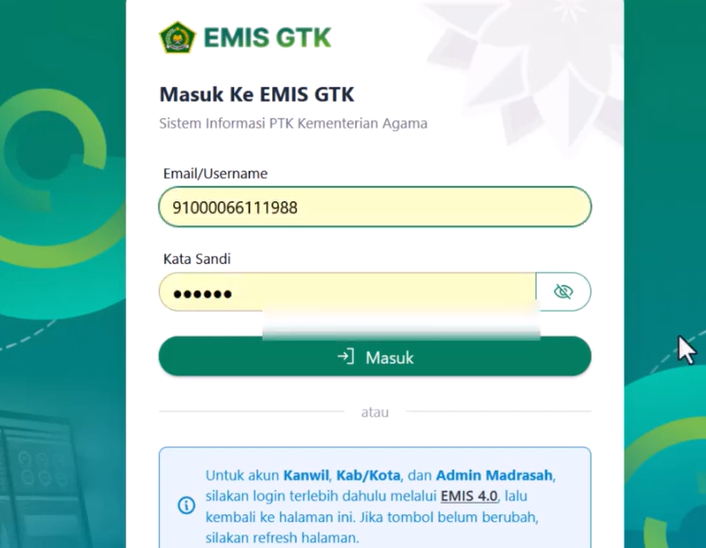 Tutorial Login Akun PTK di EMIS GTK IMP atau Simpatika Kemenag Tahun 2026 Secara Lengkap