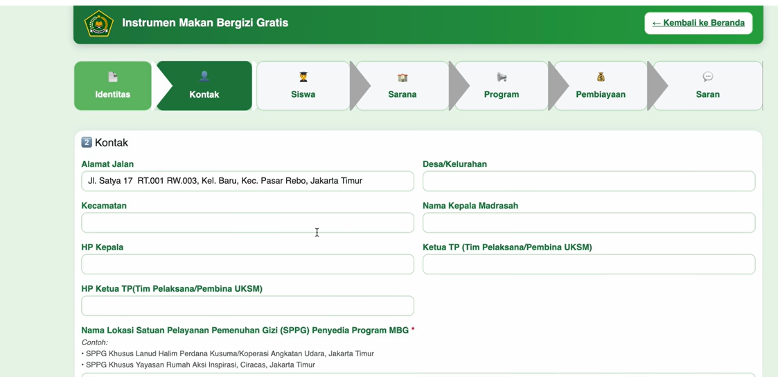 Cara Mengisi Instrumen MBG di Madrasah RA, MI, MTS dan MA Lengkap!