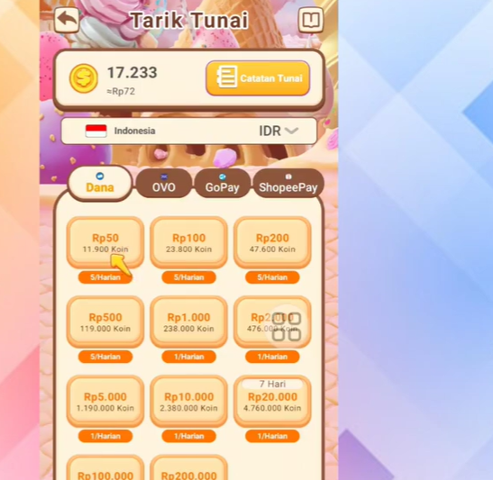 Cara Withdraw Dessert Crush ke DANA dan Tips Maksimalkan Koin dengan Aman
