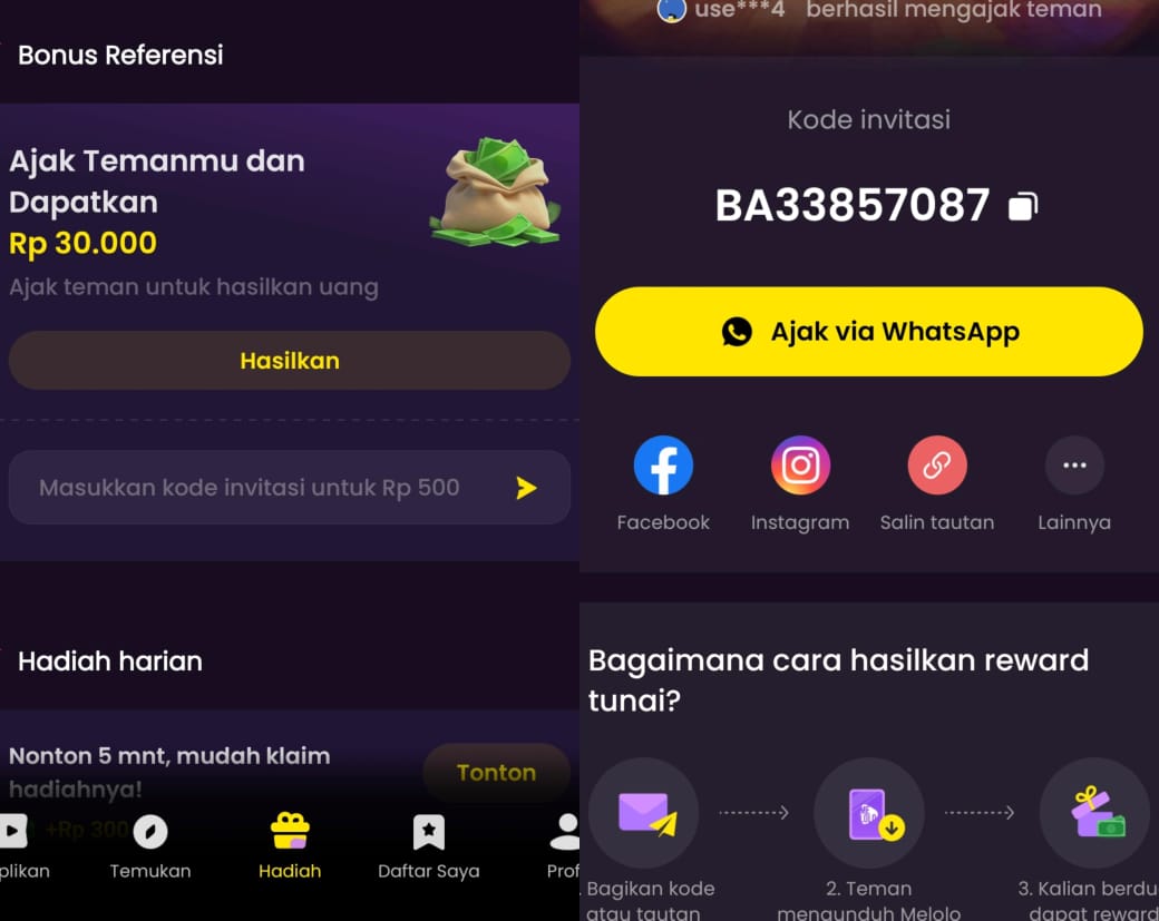 Daftar Kode Undangan Melolo Terbaru 2026 yang Belum Dipakai, Bonus Rp500 Langsung Masuk