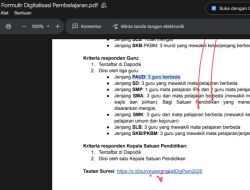 Cara Pengisian Survei Digitalisasi Pembelajaran 2026 untuk Operator, Guru, dan Kepala Sekolah