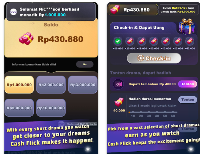 Cash Flick Apakah Aman Dan Saldo 1 Juta Bisa Ditarik? Cek Disini!