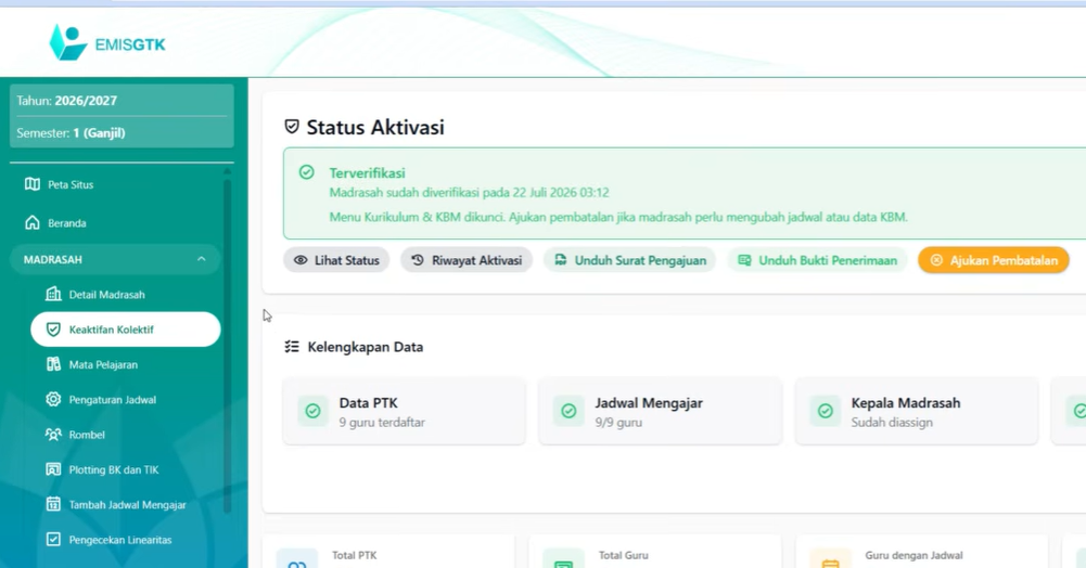 Cara Mengajukan Keaktifan Kolektif (S25a) di EMIS GTK Baru Kemenag